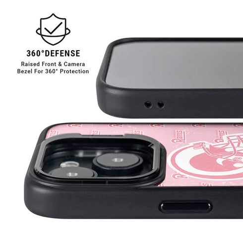 NFL Los Angeles Rams Pink Logo Blast iPhone 14 Kickstand Case